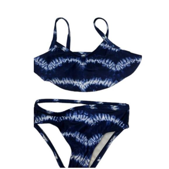 GYMBOREE Blue Striped 2 Piece Swim Suit SZ 2T - Picture 1 of 5